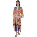 Orange Donald Trump Maxi Satin Kimono View1