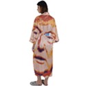 Orange Donald Trump Maxi Satin Kimono View2