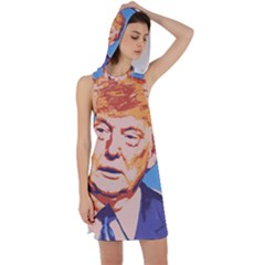 Orange Donald Trump Racer Back Hoodie Dress