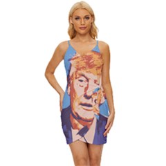 Orange Donald Trump Wrap Tie Front Dress by vintagetrump