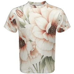 Floral Design Men s Cotton T-shirt