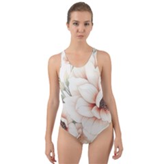 Floral Design Cut-out Back One Piece Swimsuit by myclothy