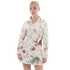 Floral Design Women s Long Sleeve Casual Dress