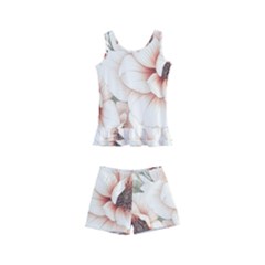 Floral Design Kids  Boyleg Swimsuit