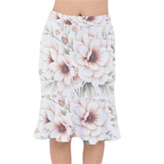 Floral Design Short Mermaid Skirt