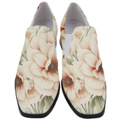 Floral Design Women Slip On Heel Loafers by myclothy