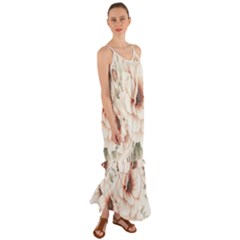 Floral Design Cami Maxi Ruffle Chiffon Dress