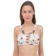 Floral Design Cage Up Bikini Top