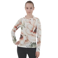 Floral Design Women s Pique Long Sleeve T-shirt