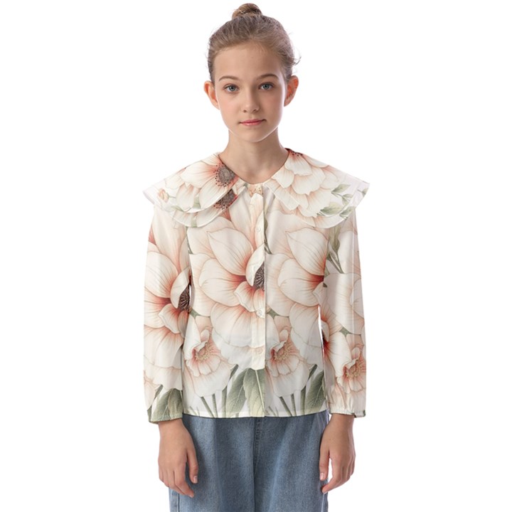 Floral Design Kids  Peter Pan Collar Blouse