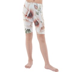 Floral Design 02 Kids  Mid Length Swim Shorts by myclothy