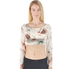 Floral Design 02 Long Sleeve Crop Top