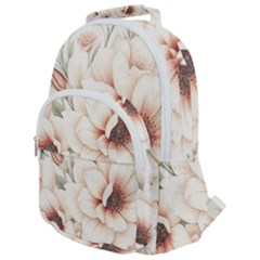 Floral Design 02 Rounded Multi Pocket Backpack