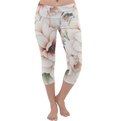 Floral Design 02 Capri Yoga Leggings