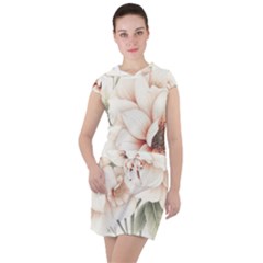 Floral Design 02 Drawstring Hooded Dress