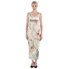 Floral Design 02 Fitted Maxi Dress