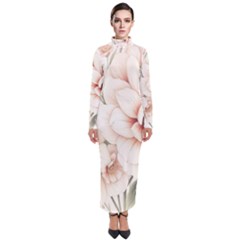 Floral Design 02 Turtleneck Maxi Dress