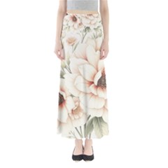 Floral Design 02 Full Length Maxi Skirt