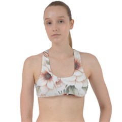 Floral Design 02 Criss Cross Racerback Sports Bra