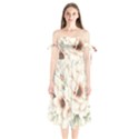 Floral Design 02 Shoulder Tie Bardot Midi Dress View1