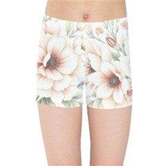 Floral Design 02 Kids  Sports Shorts