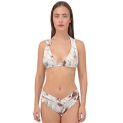 Floral Design 02 Double Strap Halter Bikini Set