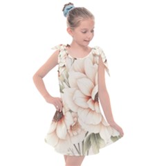 Floral Design 02 Kids  Tie Up Tunic Dress