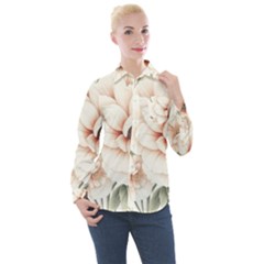 Floral Design 02 Women s Long Sleeve Pocket Shirt