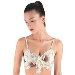 Floral Design 02 Woven Tie Front Bralet