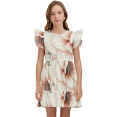 Floral Design 02 Kids  Winged Sleeve Dress