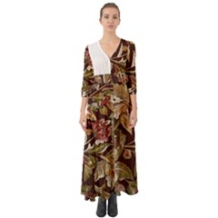 Floral Design 02 Button Up Boho Maxi Dress