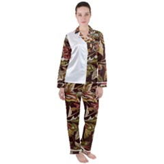 Floral Design 02 Women s Long Sleeve Satin Pajamas Set