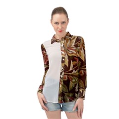 Floral Design 02 Long Sleeve Chiffon Shirt