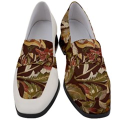 Floral Design 02 Women s Chunky Heel Loafers