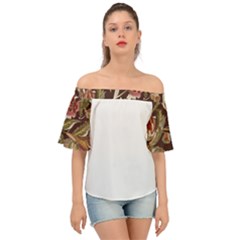 Floral Design 02 Off Shoulder Short Sleeve Top