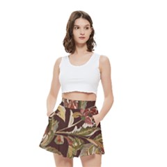 Floral Design 02 Women s Crop Top Pleated Skater Rave Skirt by myclothy