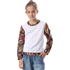 Floral Design 02 Kids  Long Sleeve T-shirt With Frill 