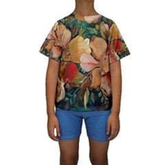  Floral Design 03 Kids  Short Sleeve Swimwear by myclothy