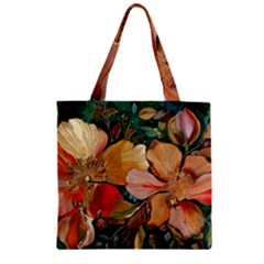  Floral Design 03 Zipper Grocery Tote Bag