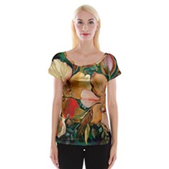  Floral Design 03 Cap Sleeve Top