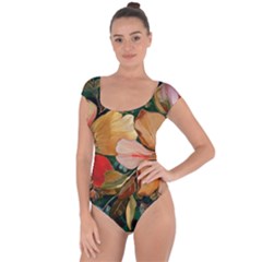  Floral Design 03 Short Sleeve Leotard 