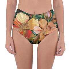  Floral Design 03 Reversible High-waist Bikini Bottoms