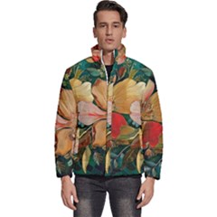  Floral Design 03 Men s Puffer Bubble Jacket Coat