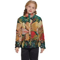  Floral Design 03 Kids  Puffer Bubble Jacket Coat