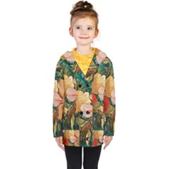  Floral Design 03 Kids  Double Breasted Button Coat