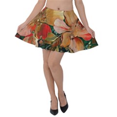  Floral Design 03 Velvet Skater Skirt