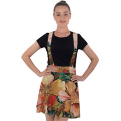  Floral Design 03 Velvet Suspender Skater Skirt by myclothy