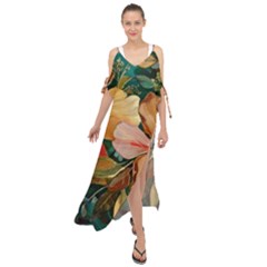  Floral Design 03 Maxi Chiffon Cover Up Dress