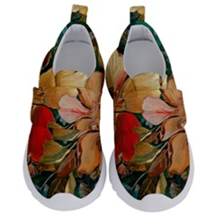  Floral Design 03 Kids  Velcro No Lace Shoes