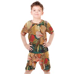  Floral Design 03 Kids  T-shirt And Shorts Set